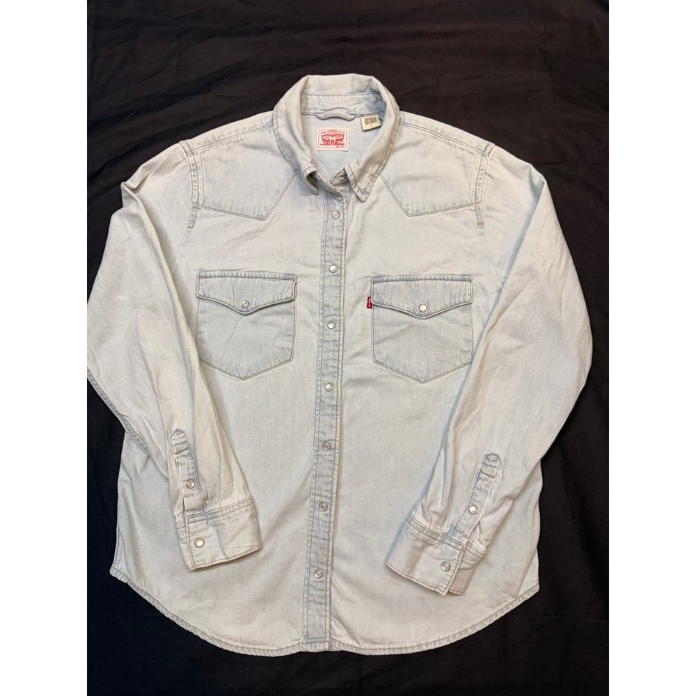 Levi's Pearl Snap Denim Shirt M Button Down
